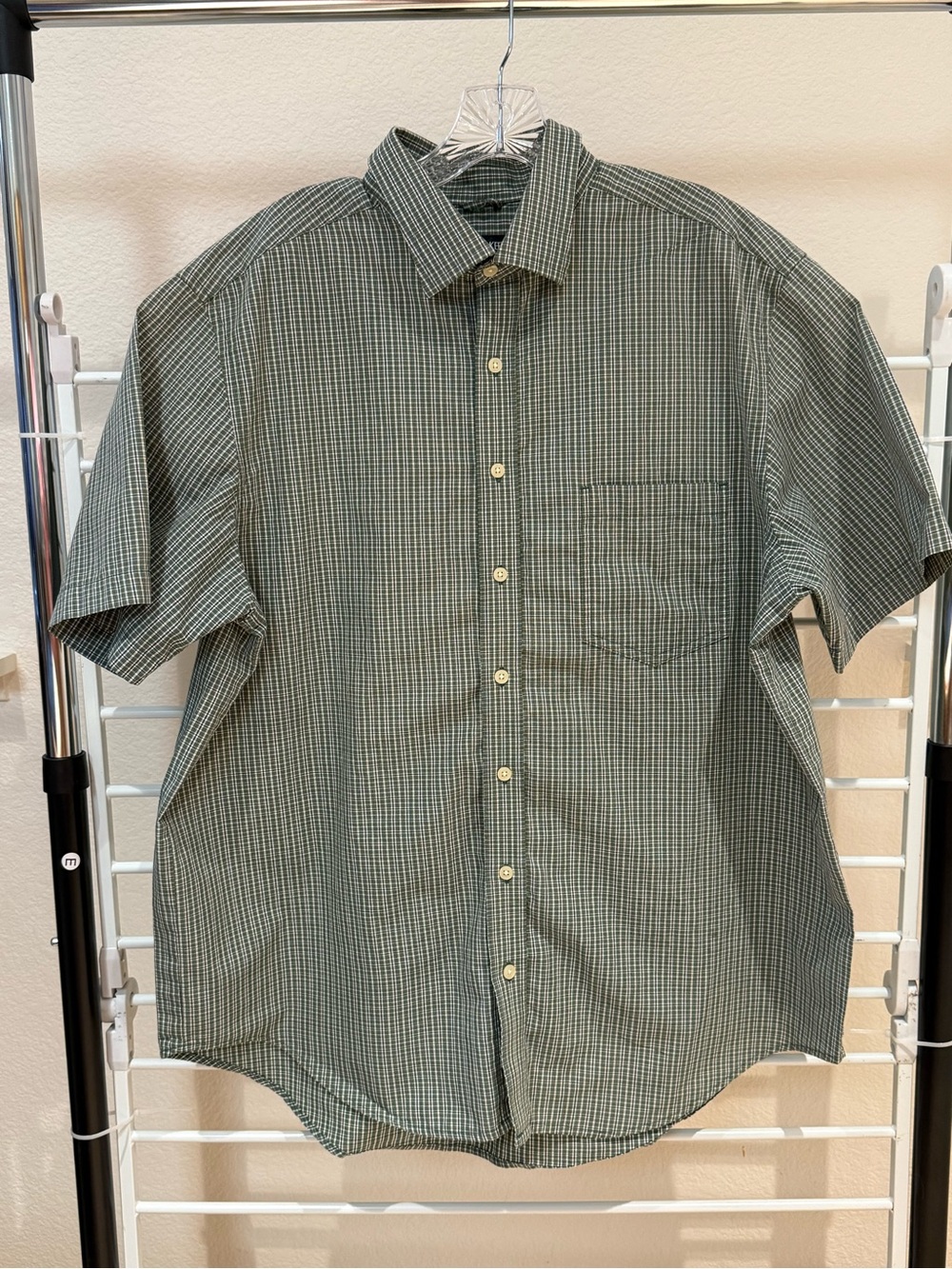 Cherokee Green Checked Short-Sleeve Button-Down Shirt
